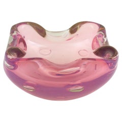 Murano Opal Pink Alabastro Air Bubbles Art Glass Bowl by Archimede Seguso