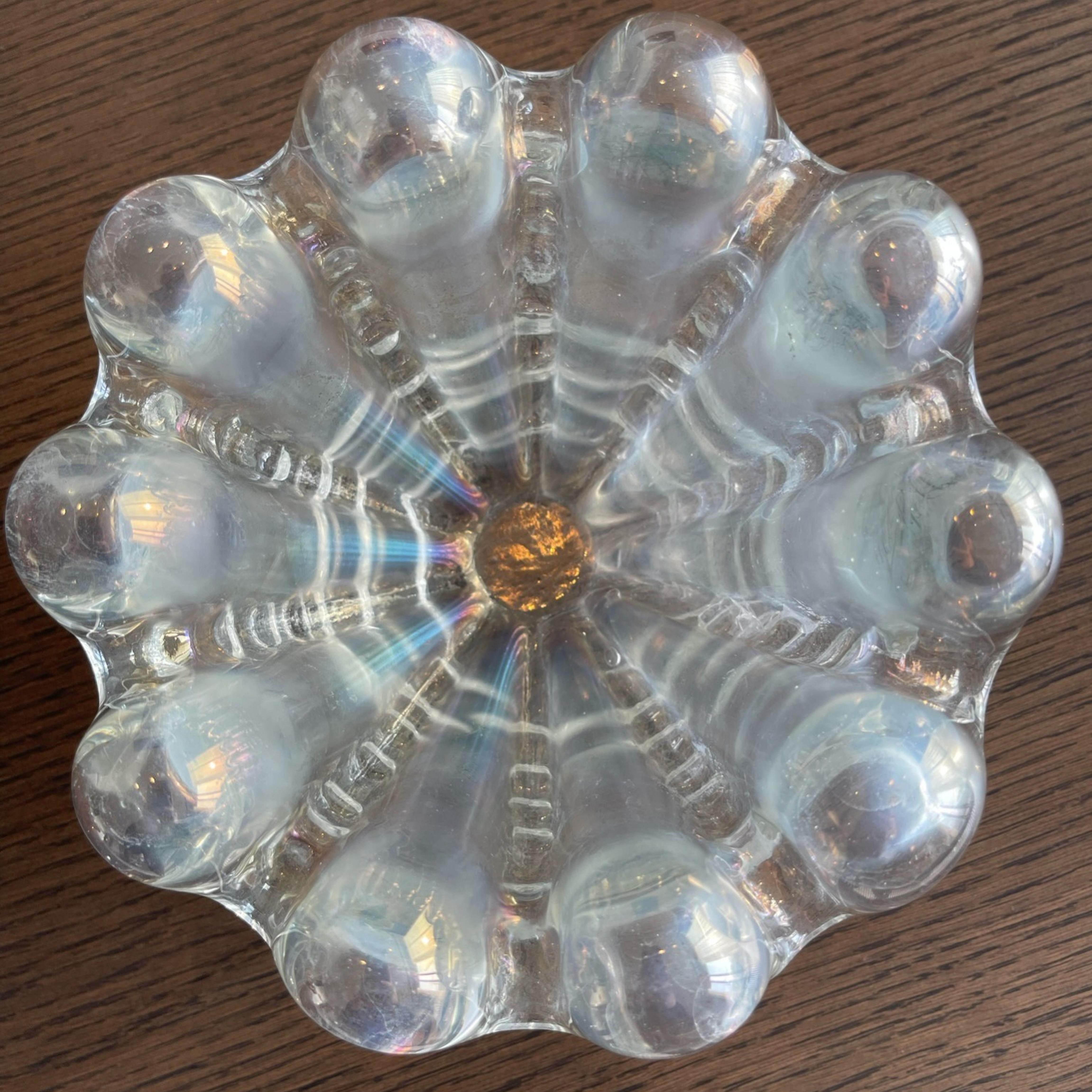 Hollywood Regency Coupe en verre opalescent de Murano par Ercole Barovier  c. 1940s Italie en vente