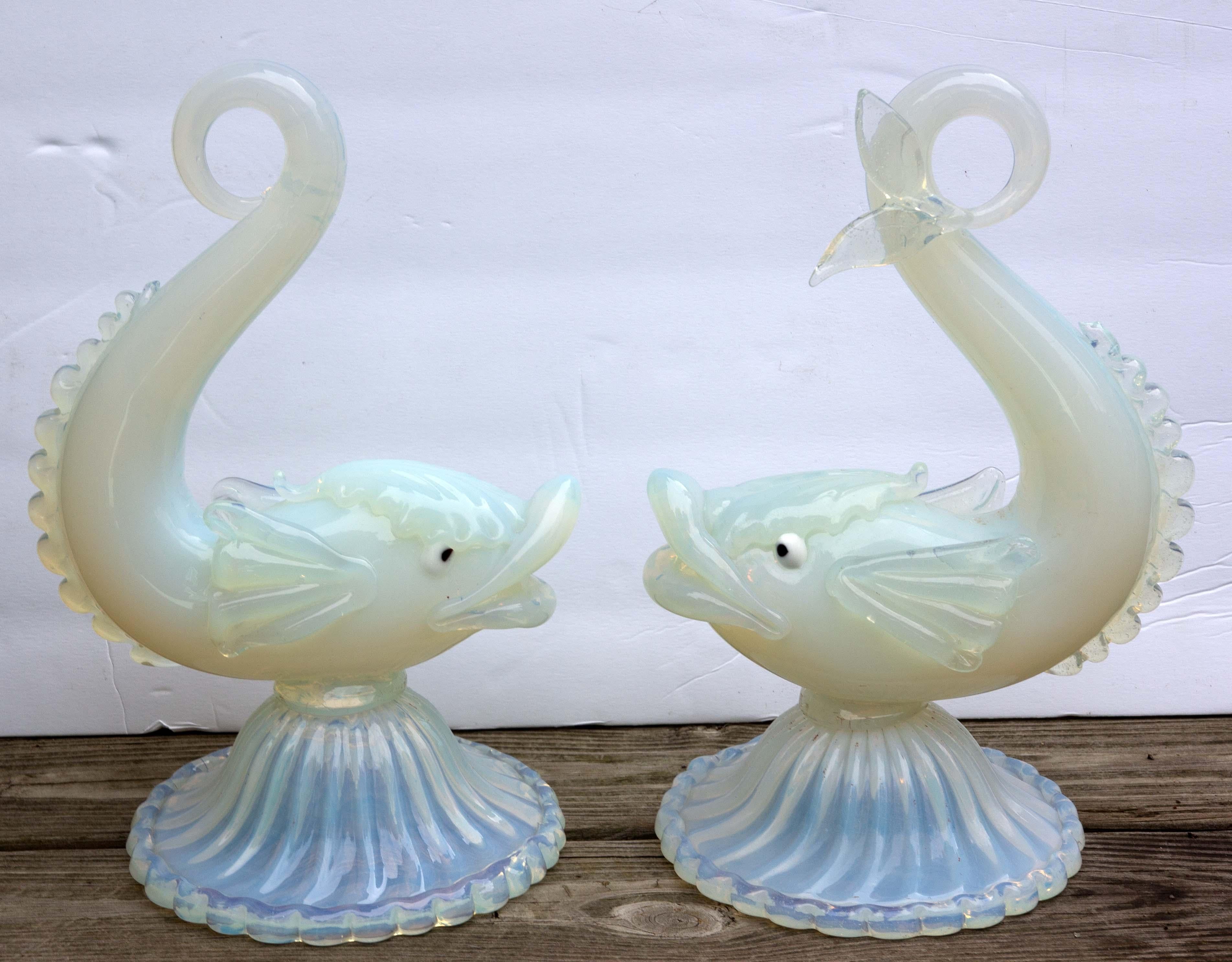 Murano Opalescent Glass Stylized Dolphin 1