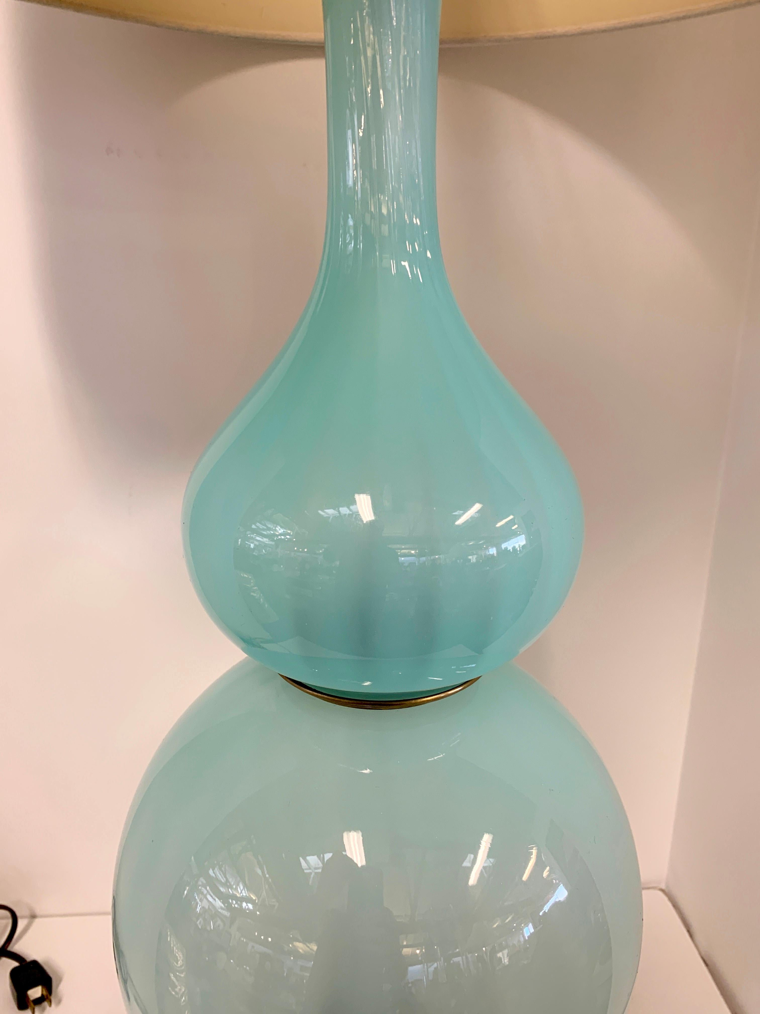 Hand-Crafted Murano Opaline Glass Lamp