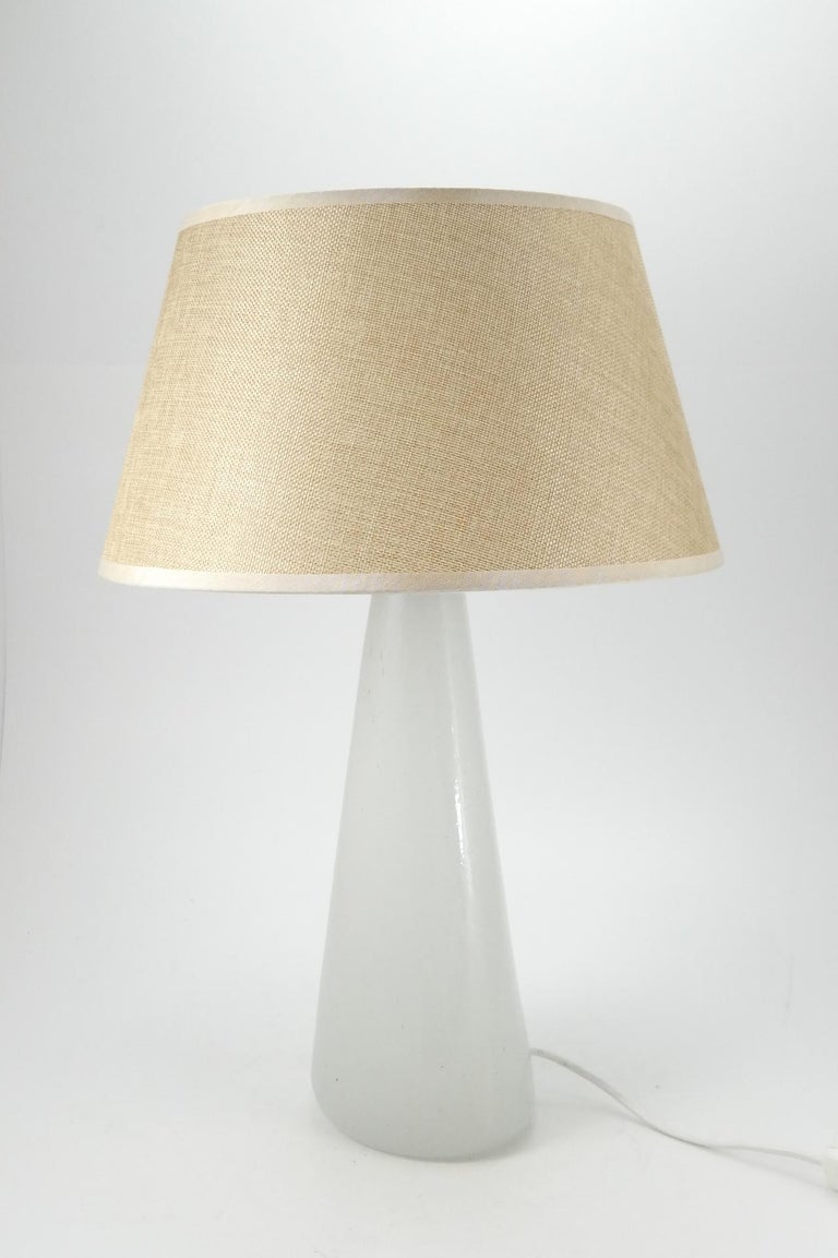Mid-Century Modern Murano Opaline Glass Table Lamp, 1970s For Sale