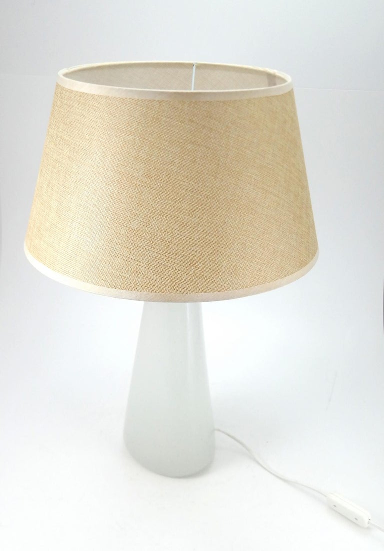Italian Murano Opaline Glass Table Lamp, 1970s For Sale