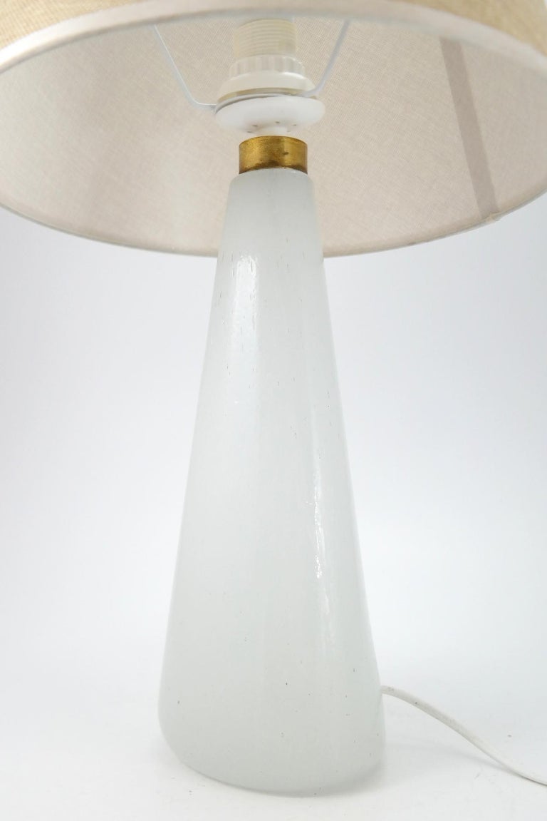 Mid-20th Century Murano Opaline Glass Table Lamp, 1970s For Sale