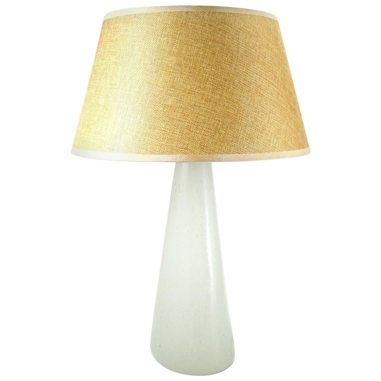 Murano Opaline Glass Table Lamp, 1970s For Sale