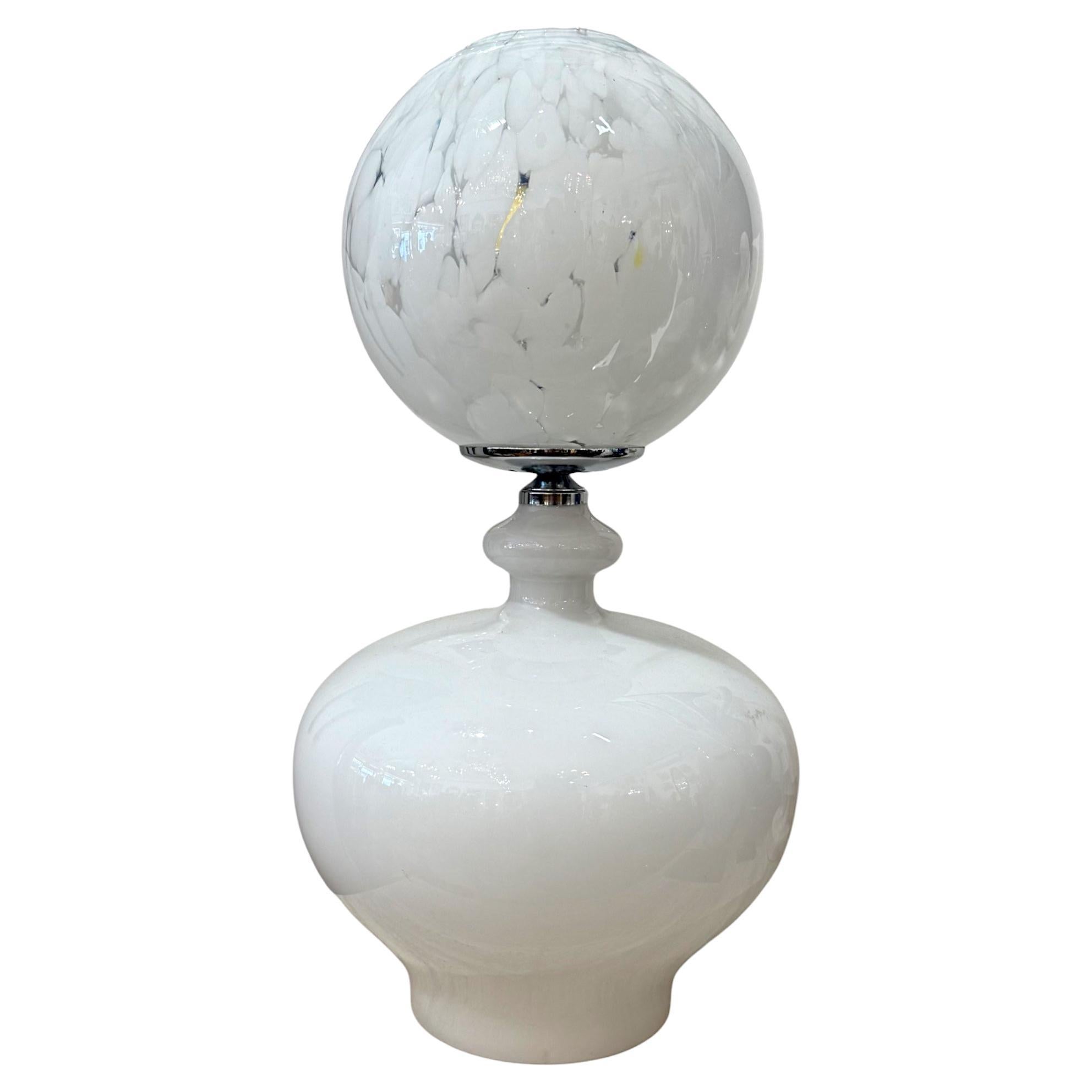 Murano Opaline Glass Table Lamp Attributed to Carlo Nason, 20 Century For Sale