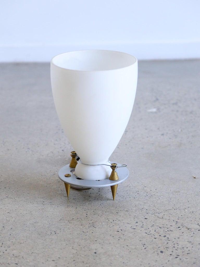 Italian Murano Opaline Glass Table Lamp by Umberto Riva for Fontana Arte For Sale