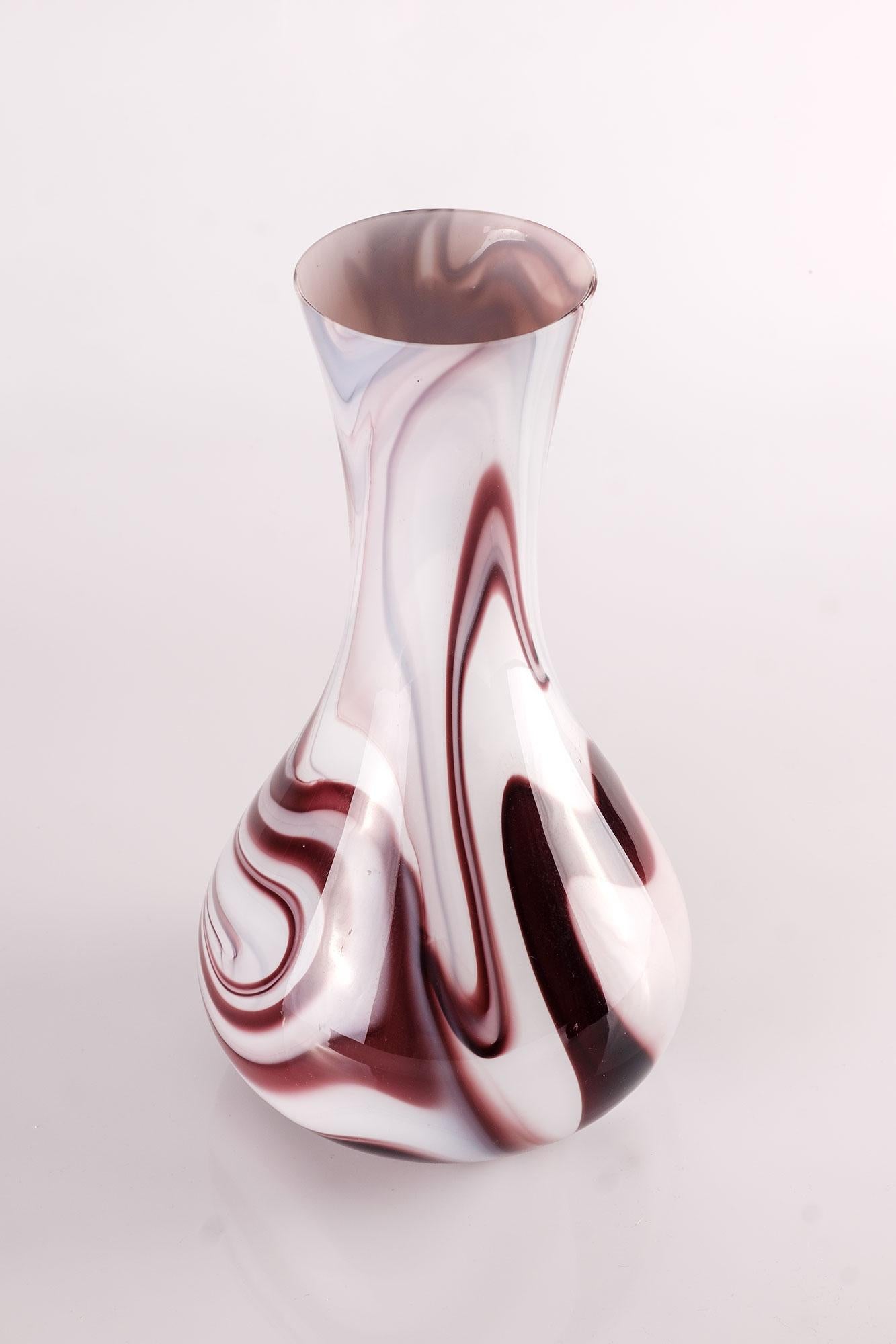 Hand-Crafted Murano Opaline Glass Vase from Carlo Moretti, 1980s For Sale