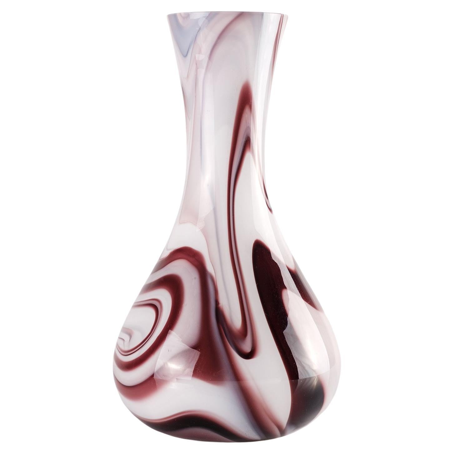 Murano Opaline Glass Vase from Carlo Moretti, 1980s For Sale