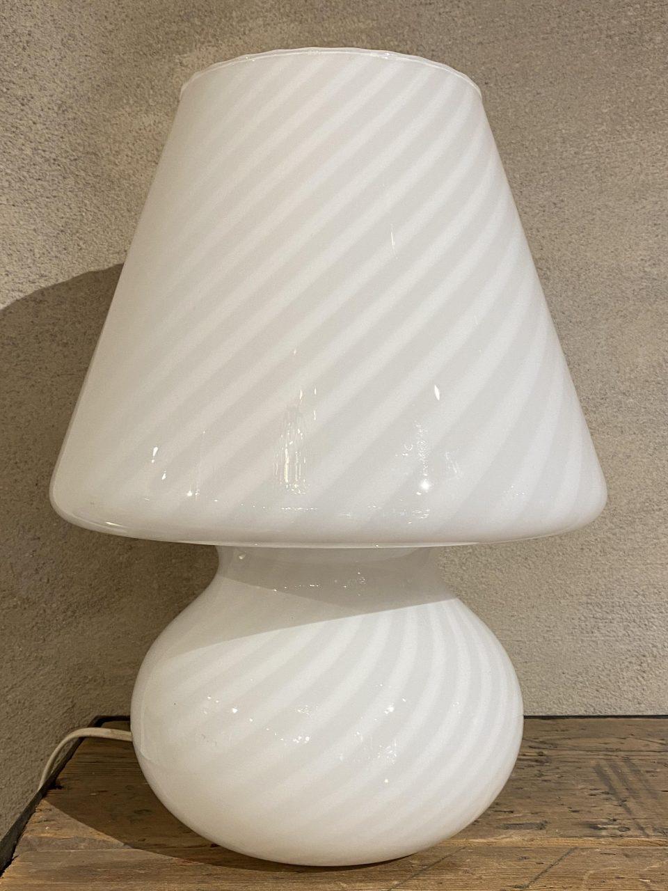 Mid-20th Century Murano Opaque Glass Mushroom Table Lamp, 1960s-70s, Italy