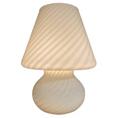 Vintage Murano Opaque Glass Mushroom Table Lamp, 1960s-70s, Italy