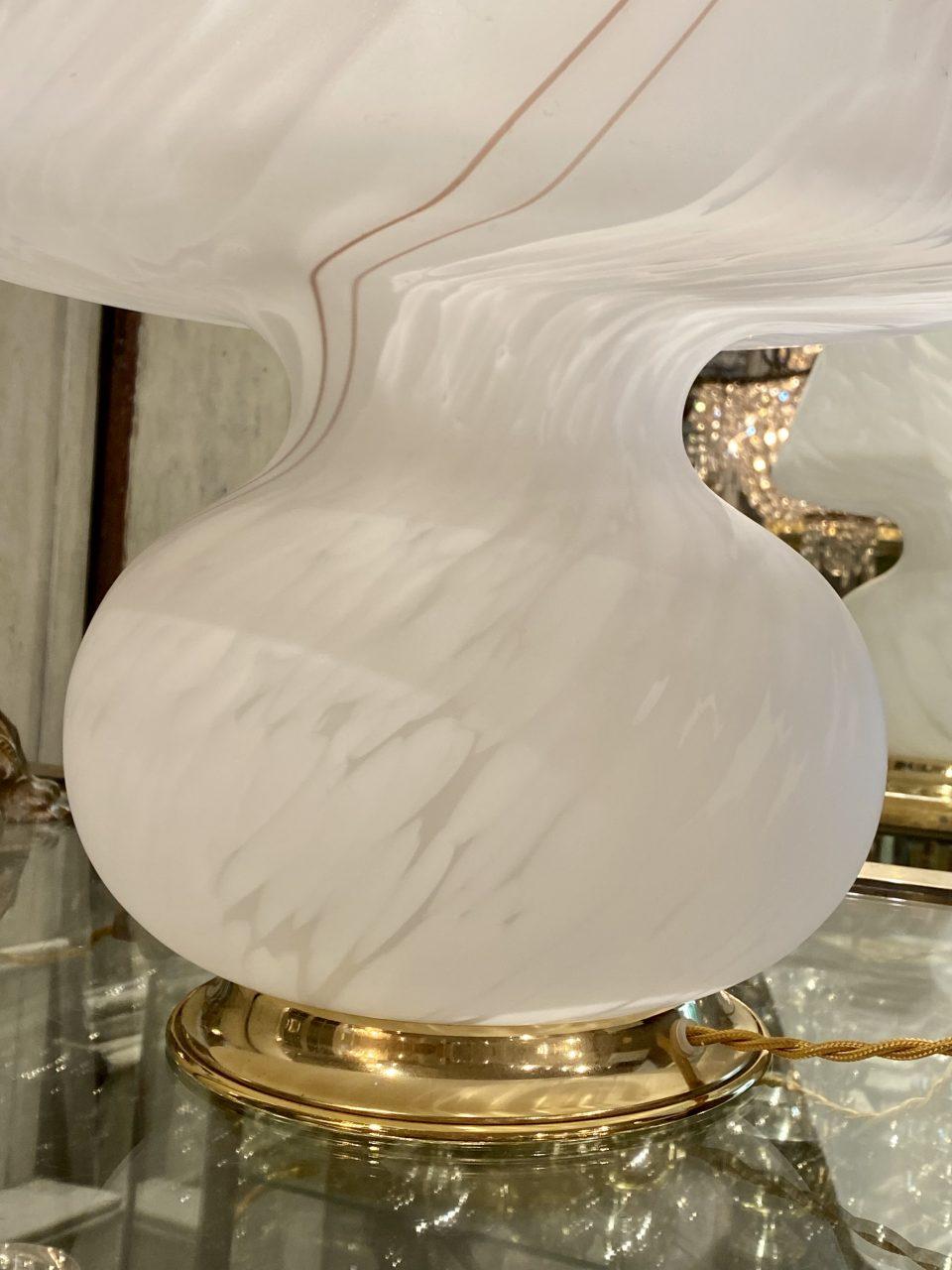 Murano Opaque Glass Mushroom Table Lamp, 1970s-80s, Italy 1