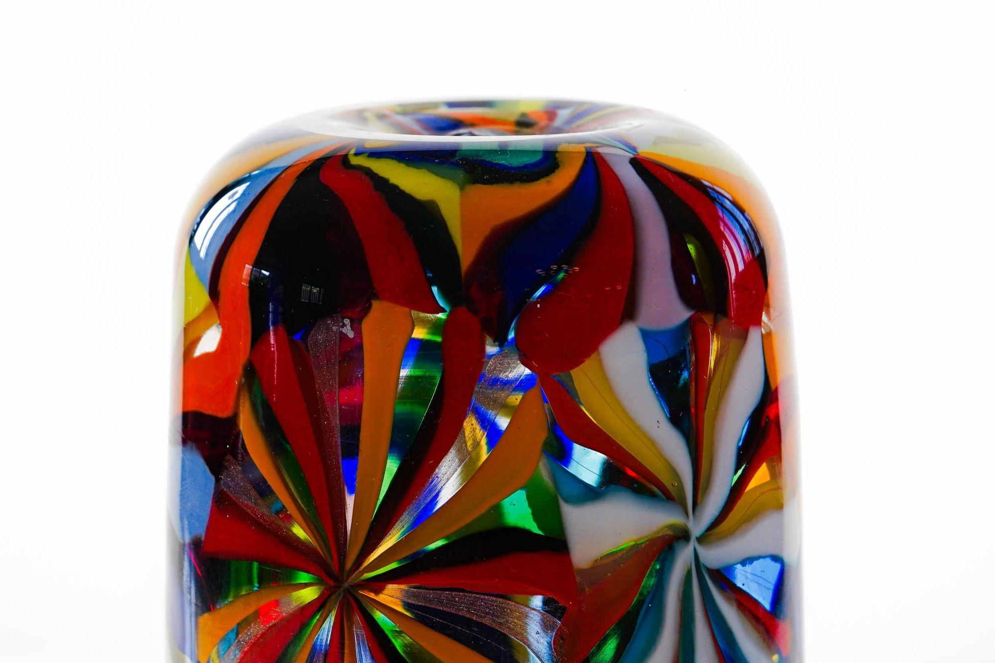 Murano Opaque Glass Vase Stellato in the style Pollio Perelda for Fratelli Toso For Sale 5