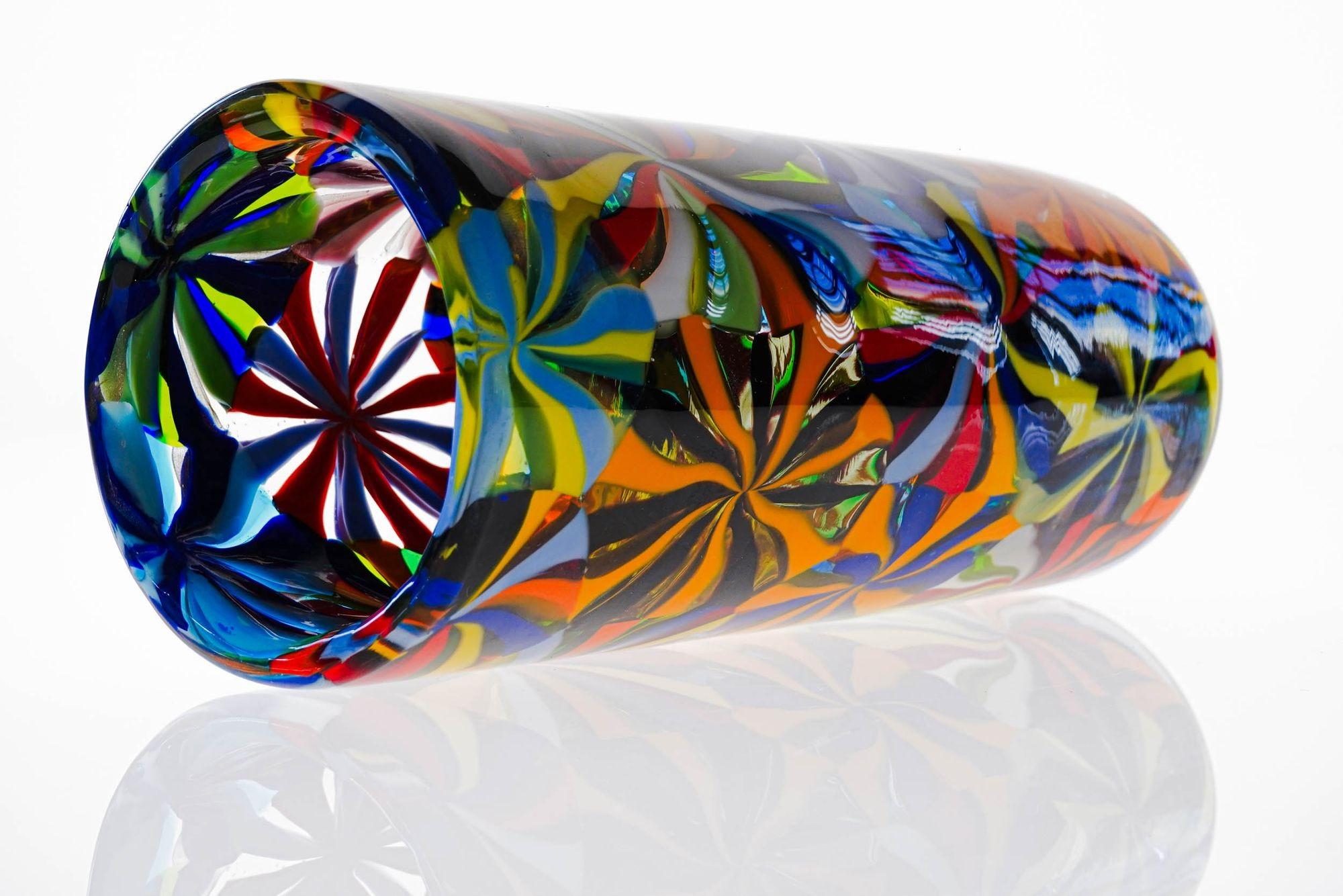 Murano Opaque Glass Vase Stellato in the style Pollio Perelda for Fratelli Toso 7