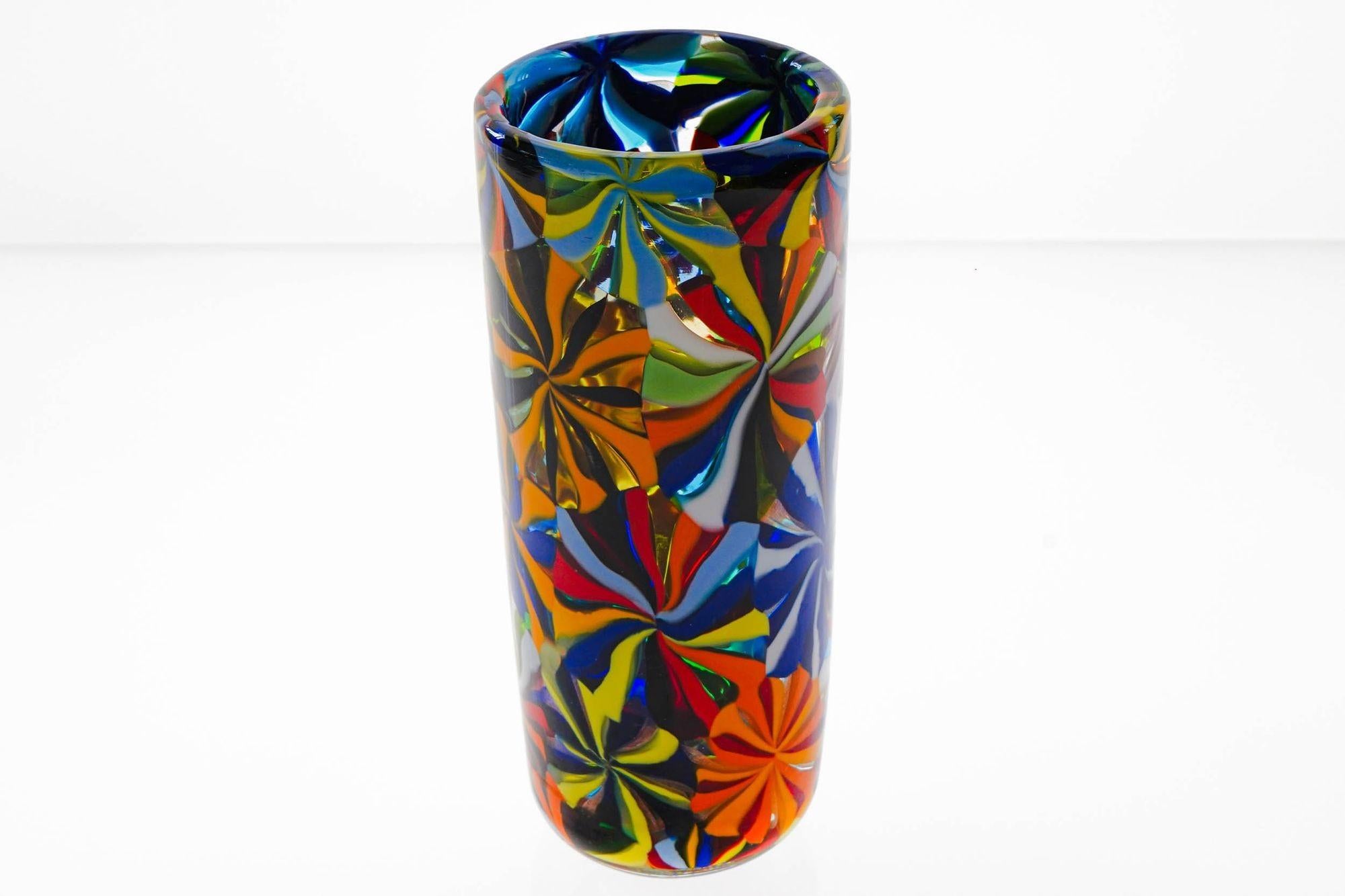 Murano Opaque Glass Vase Stellato in the style Pollio Perelda for Fratelli Toso 12