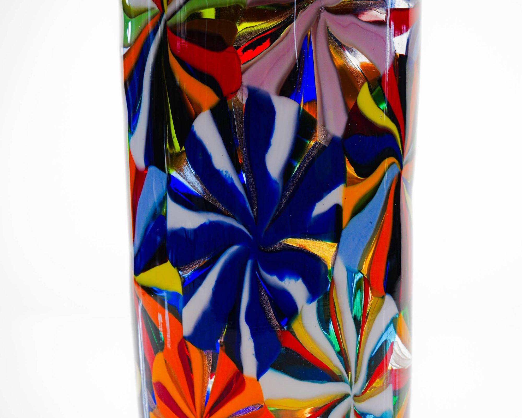 Mid-Century Modern Murano Opaque Glass Vase Stellato in the style Pollio Perelda for Fratelli Toso For Sale