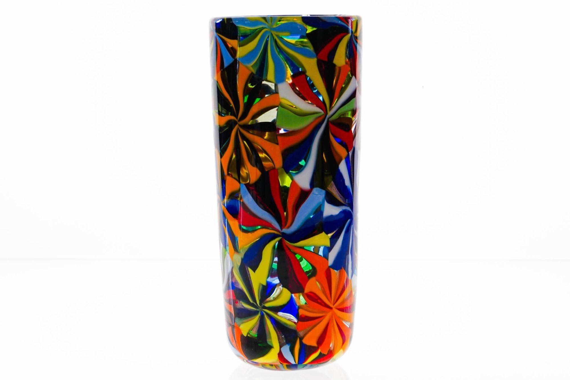 Mid-20th Century Murano Opaque Glass Vase Stellato in the style Pollio Perelda for Fratelli Toso For Sale