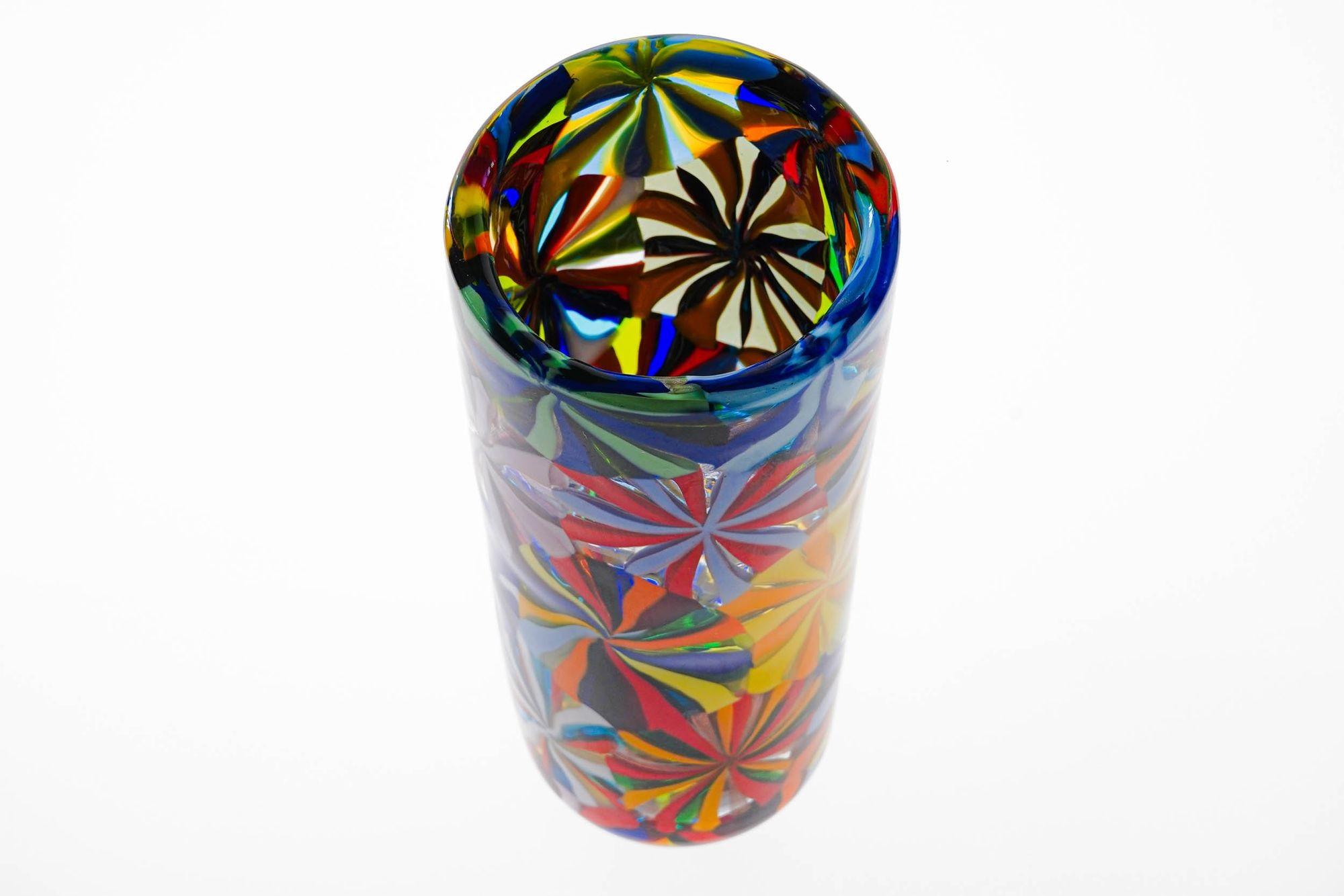 Murano Opaque Glass Vase Stellato in the style Pollio Perelda for Fratelli Toso For Sale 2