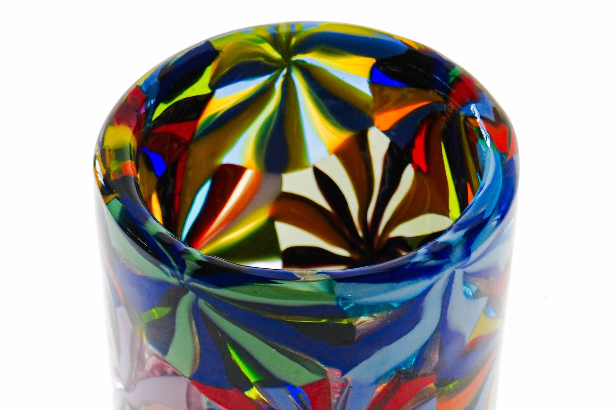Murano Opaque Glass Vase Stellato in the style Pollio Perelda for Fratelli Toso For Sale 3