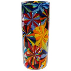 Murano Opaque Glass Vase Stellato in the style Pollio Perelda for Fratelli Toso