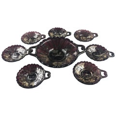 Murano Art Deco Style Dessert Service for 6