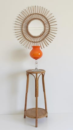 Große Kelchvase aus Murano-Glas mit Orangenmuster, Italien, 1970er Jahre