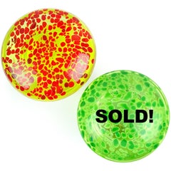 Murano Orange Green Italian Art Glass Mushroom Toadstool Paperweight Sculpture