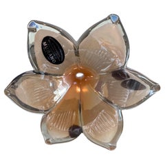 Murano Orange with Black incluisions Handblown Flower