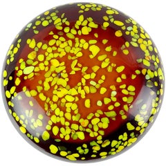 Murano Orange Yellow Italian Art Glass Mushroom Toadstool Paperweight Sculpture