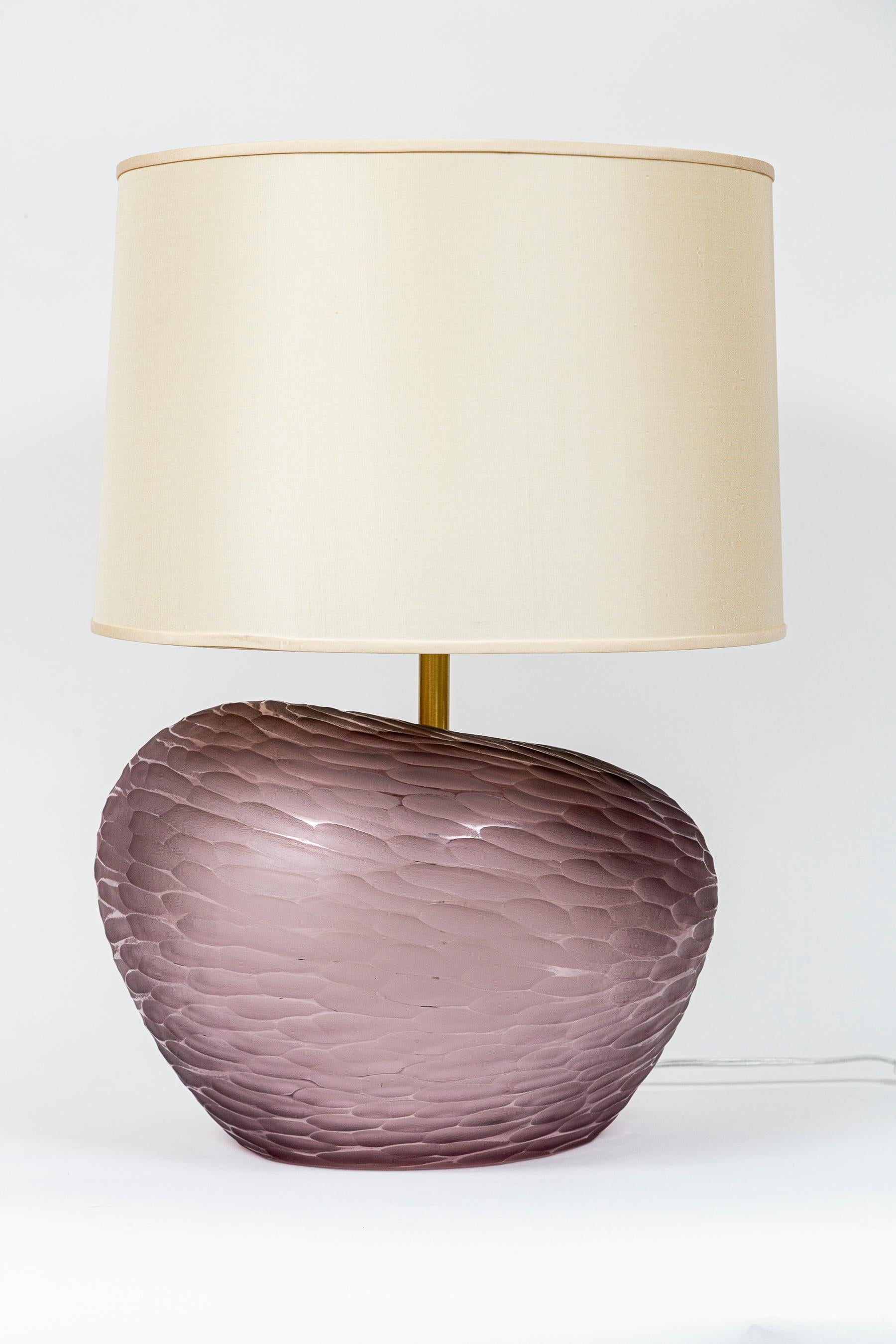 Lámpara de Sobremesa Murano Organic Shaped Textured Plum Art Decó en venta