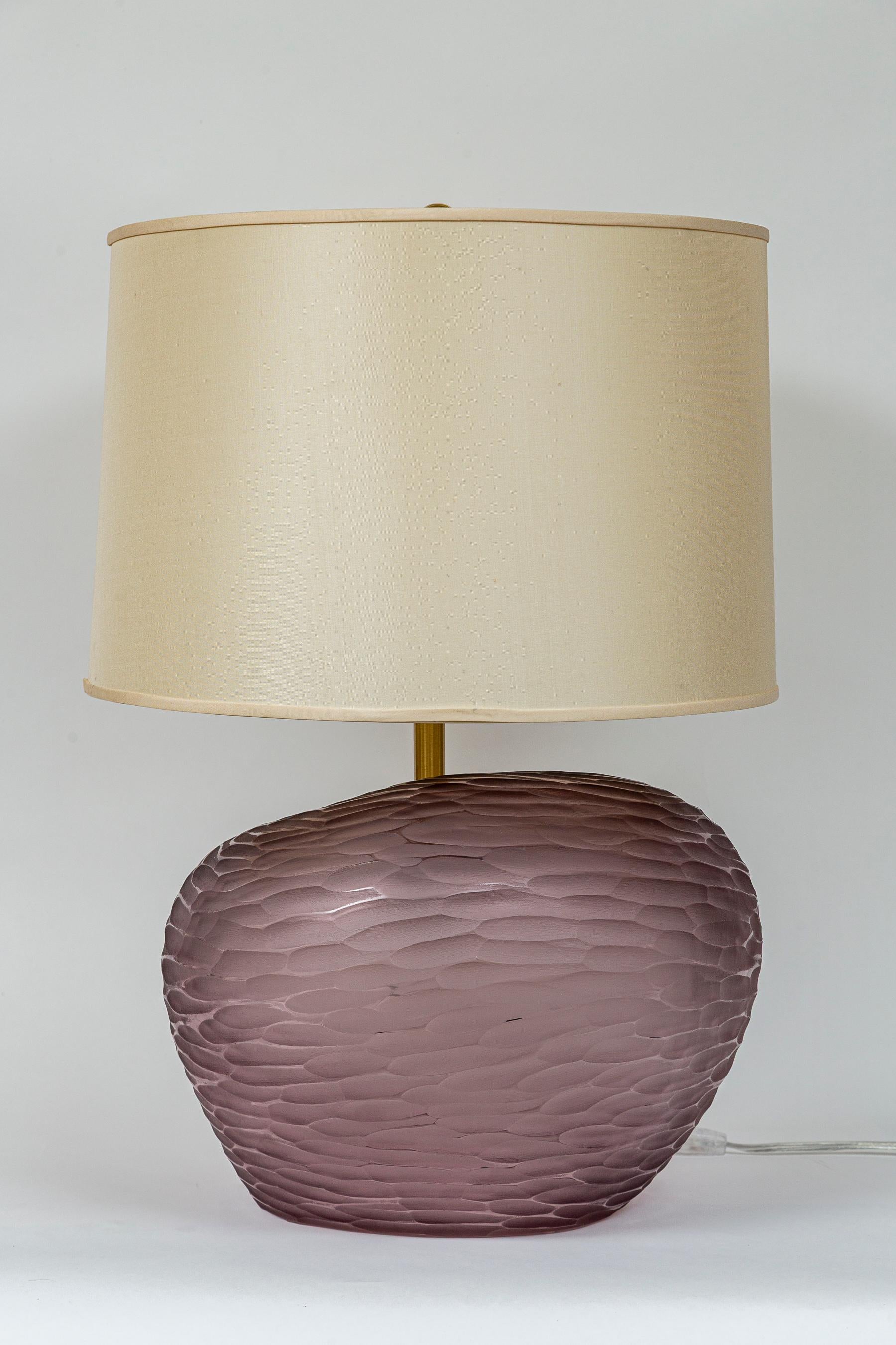 Lámpara de Sobremesa Murano Organic Shaped Textured Plum Italiano en venta