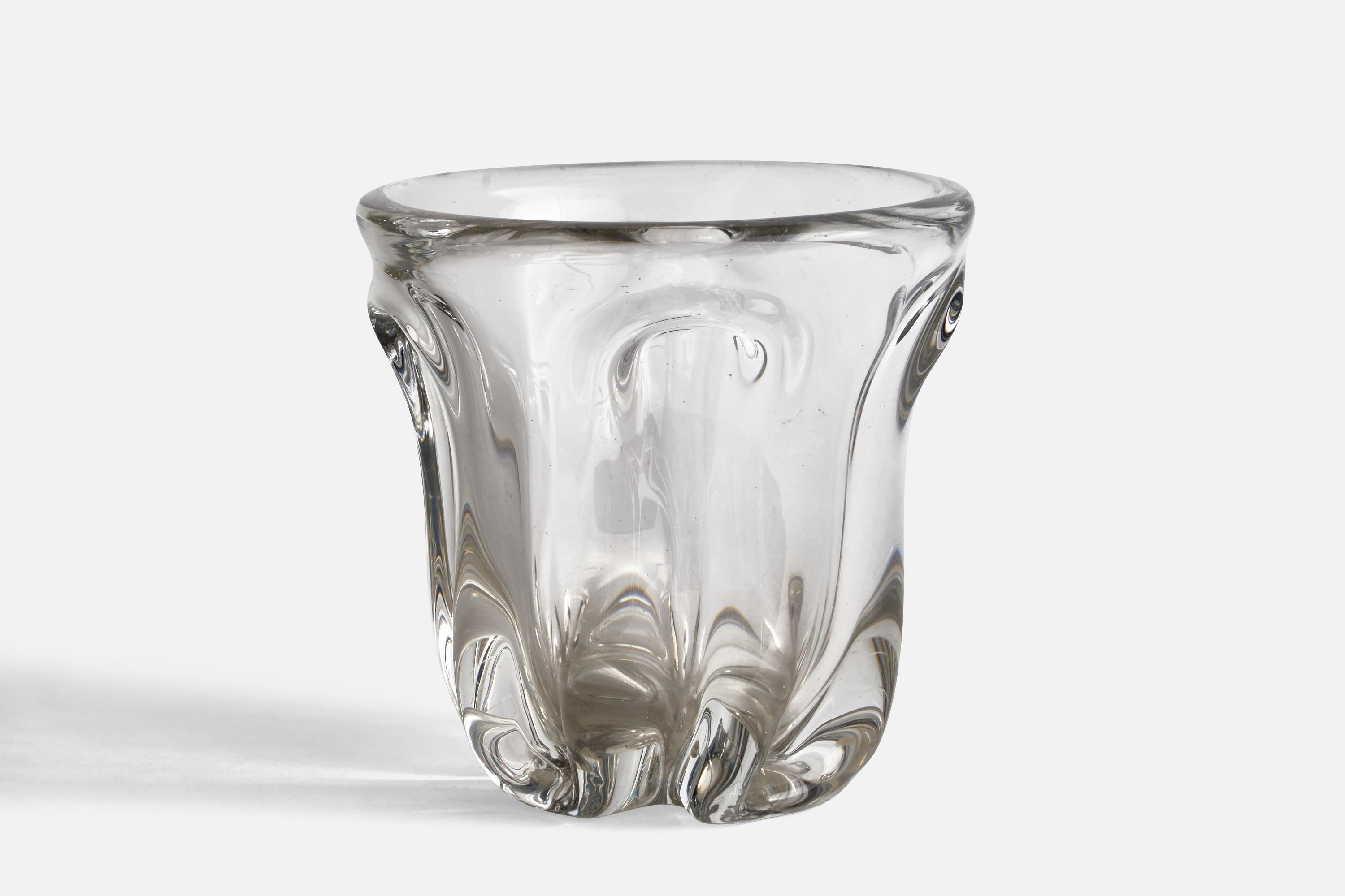 Organic Modern Murano, Organic Vase, Blown Glass, Italy, 1940s. For Sale