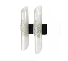 Murano pair of glass wall lights / Sconces, Mazzega, Italy, c. 1970s