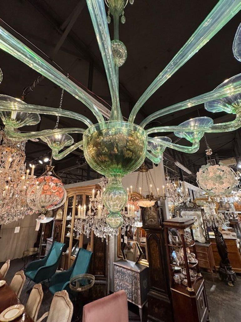 Araña de 12 luces Murano Verde Pálido Siglo XXI y contemporáneo en venta