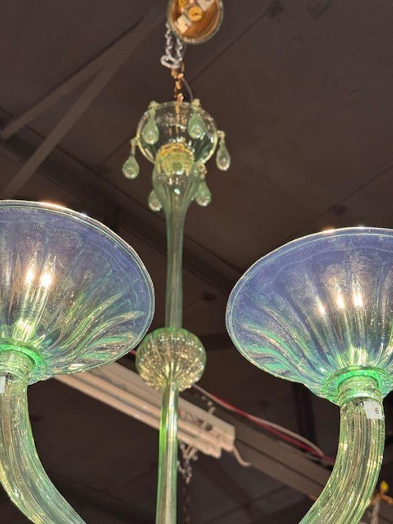 Araña de 12 luces Murano Verde Pálido Vidrio soplado en venta