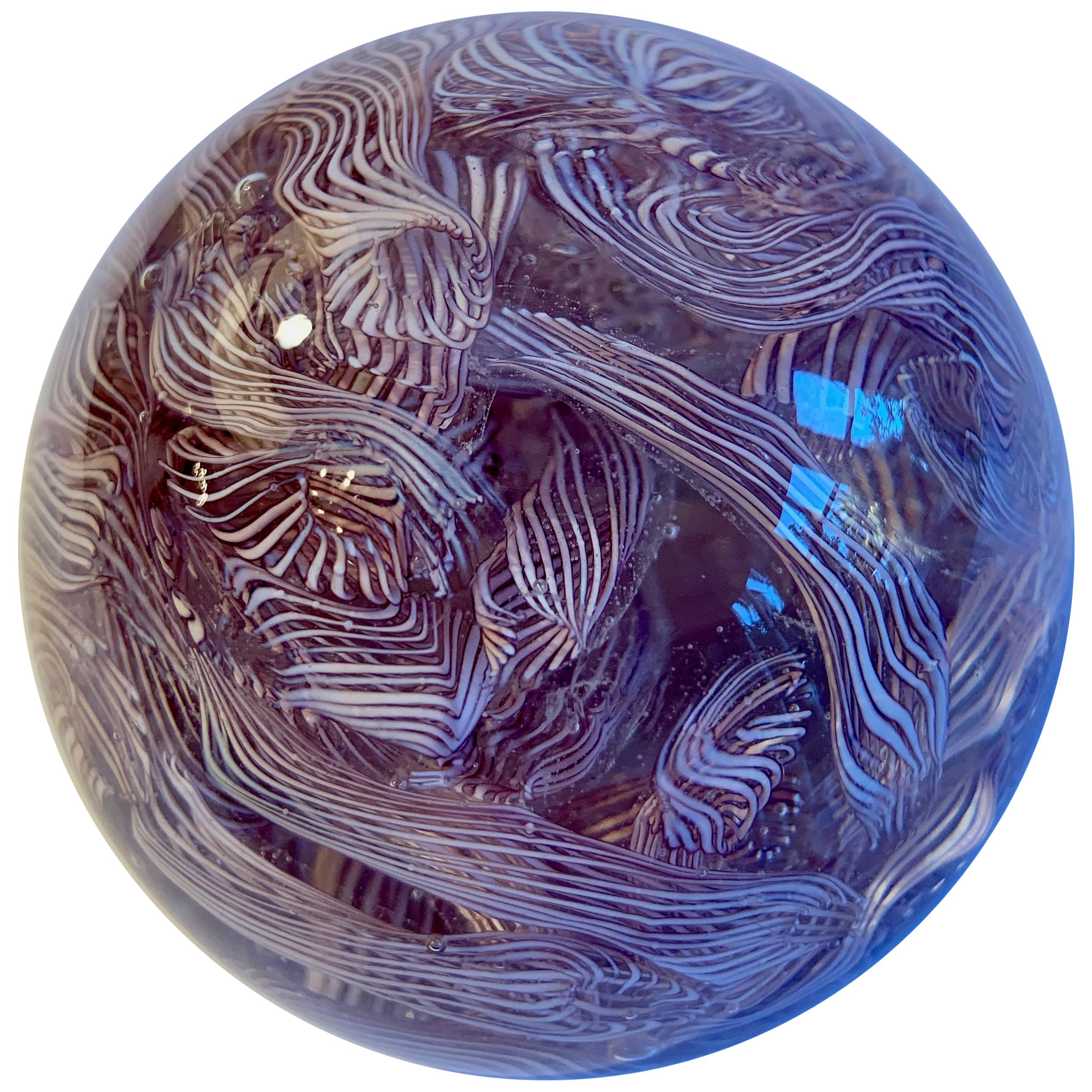 Murano Paperweight with Ribbon Detailing