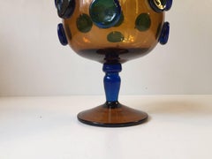 Murano Pedestal 'Button' Dish by Enrico Camozzo, Italy, 1980s