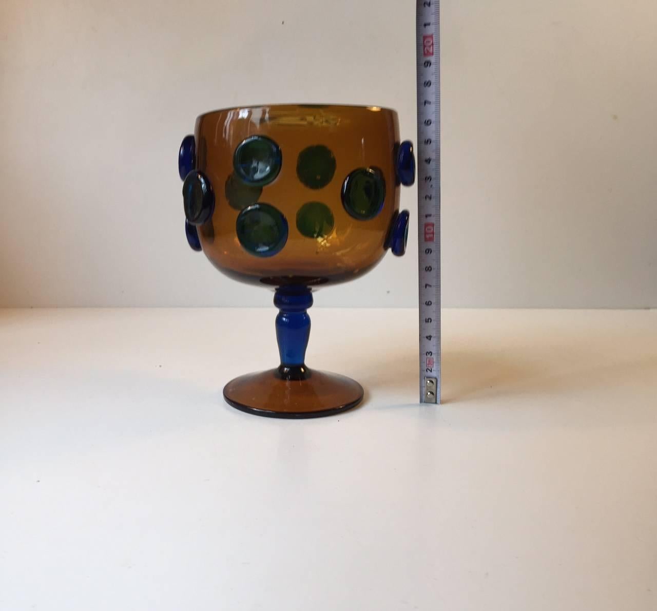 Vetro di Murano Piatto a piedistallo di Murano 'Button' di Enrico Camozzo, Italia, anni '80 in vendita