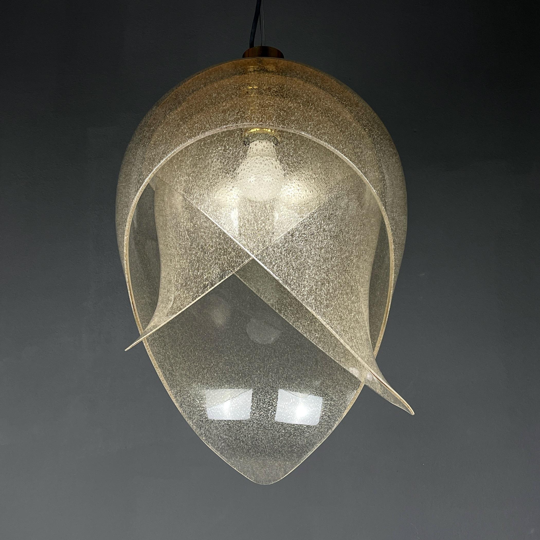 Murano Pendant Lamp by Carlo Nason for Mazzega, Italy, 1960s In Good Condition In Miklavž Pri Taboru, SI