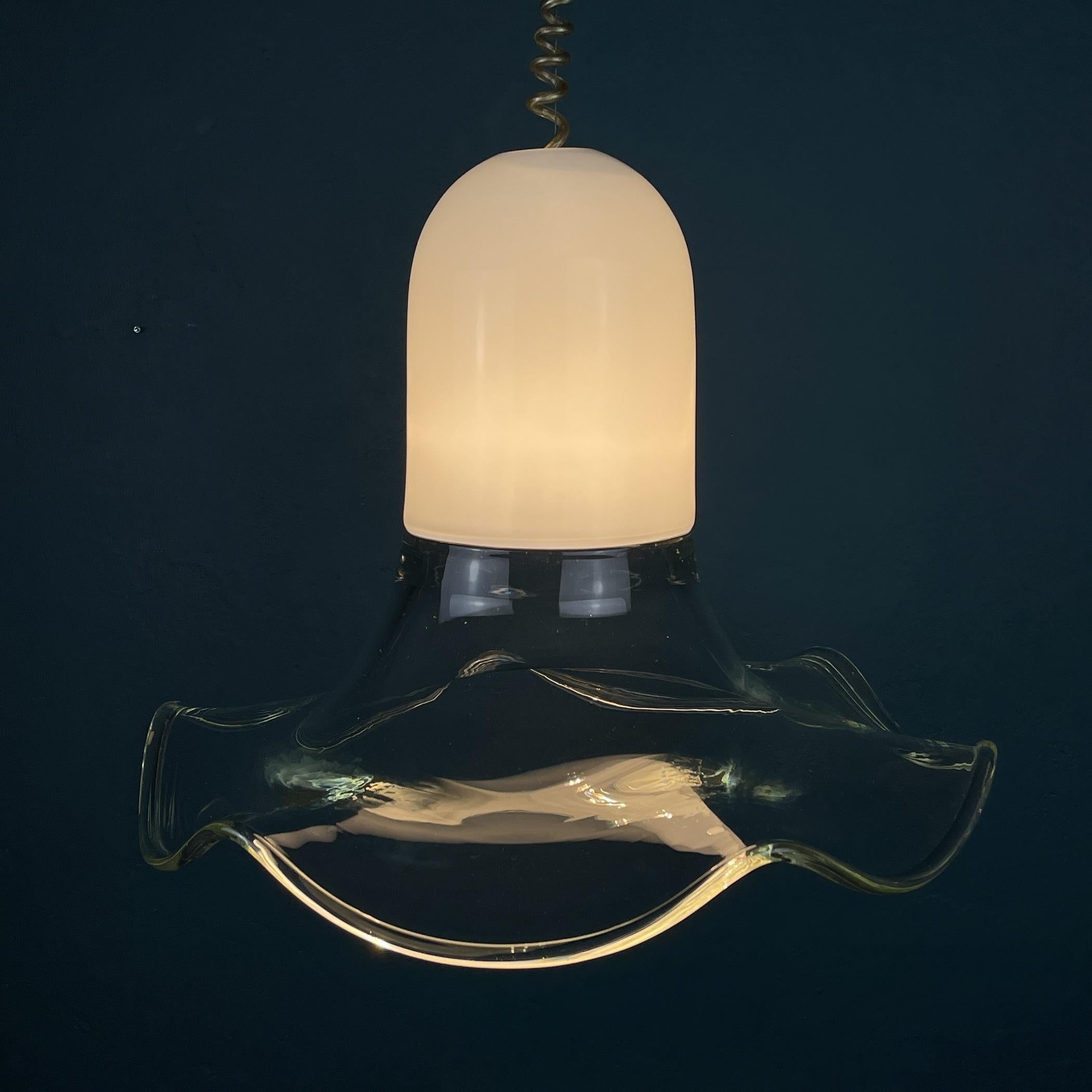 20th Century Murano Pendant Lamp by Roberto Pamio & Renato Toso for Leucos, Italy, 1970s  For Sale