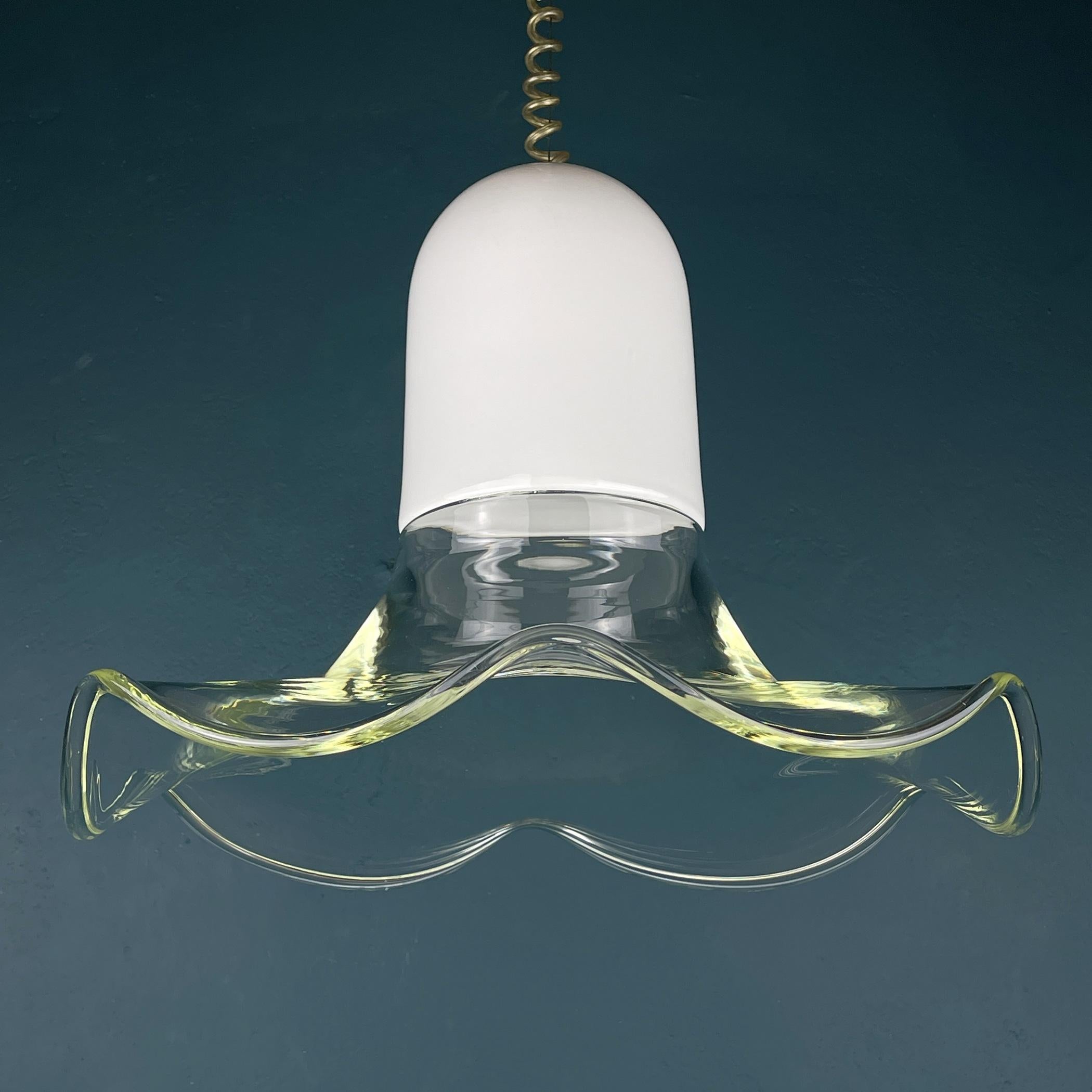 Murano Pendant Lamp by Roberto Pamio & Renato Toso for Leucos, Italy, 1970s  For Sale 1