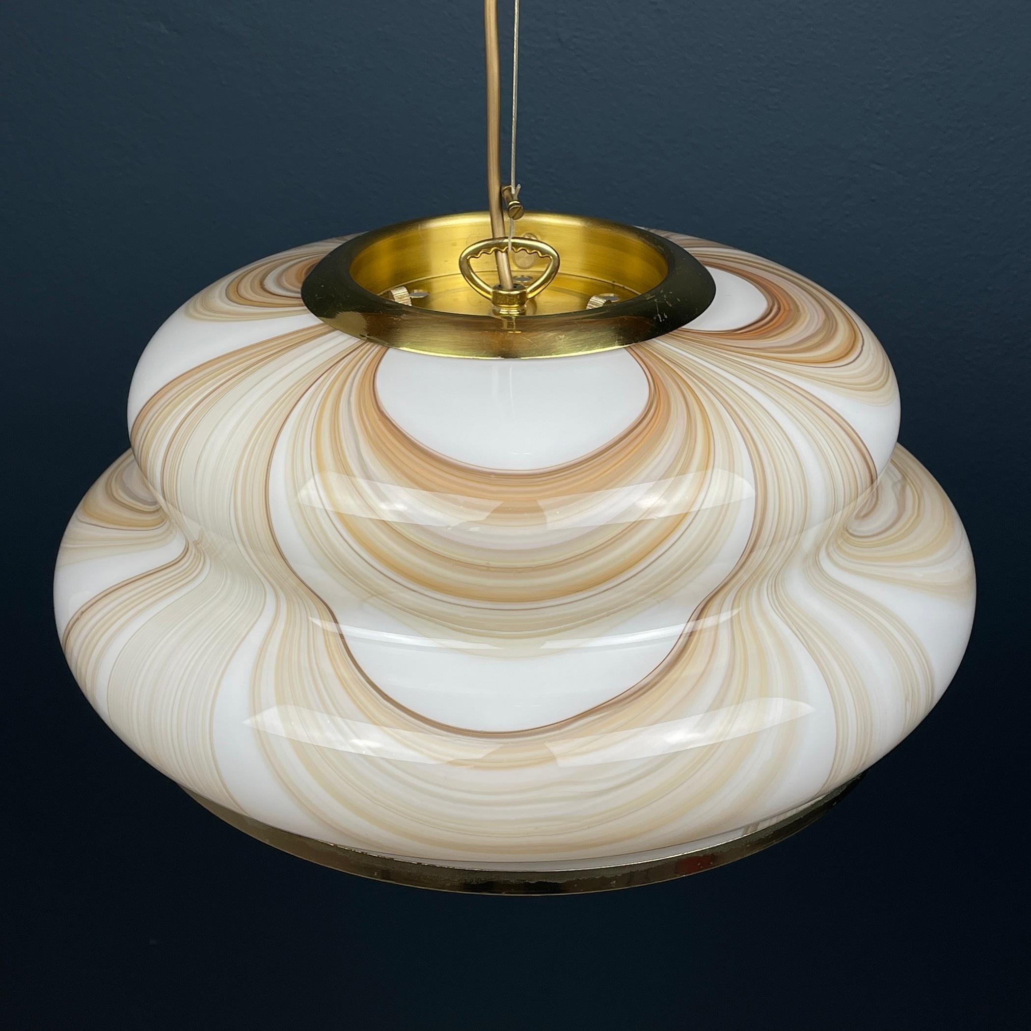 Mid-Century Modern Murano pendant lamp Italy 1970s  For Sale