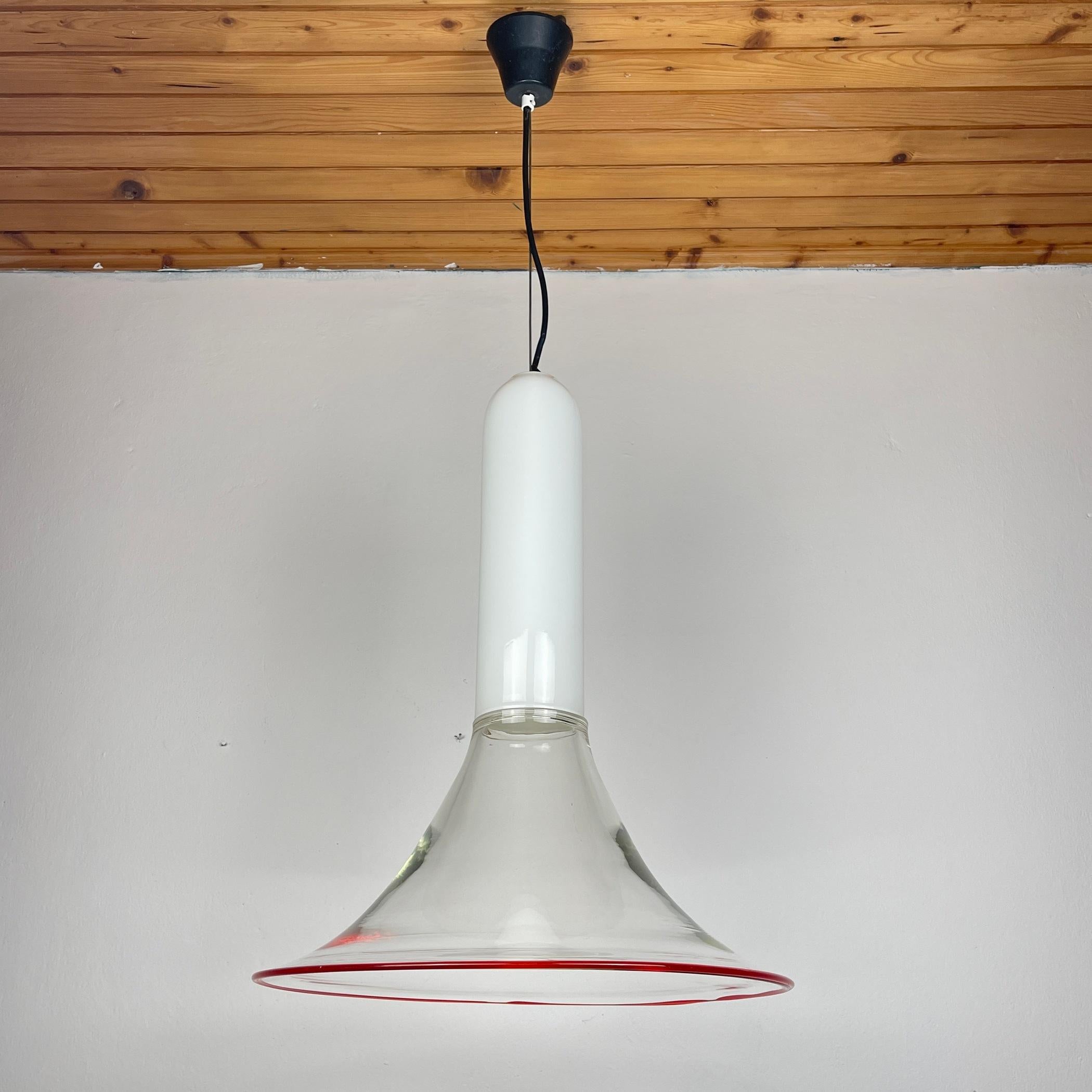 Murano pendant lamp Samanta by Roberto Pamio for Leucos Italy 1970s For Sale 3