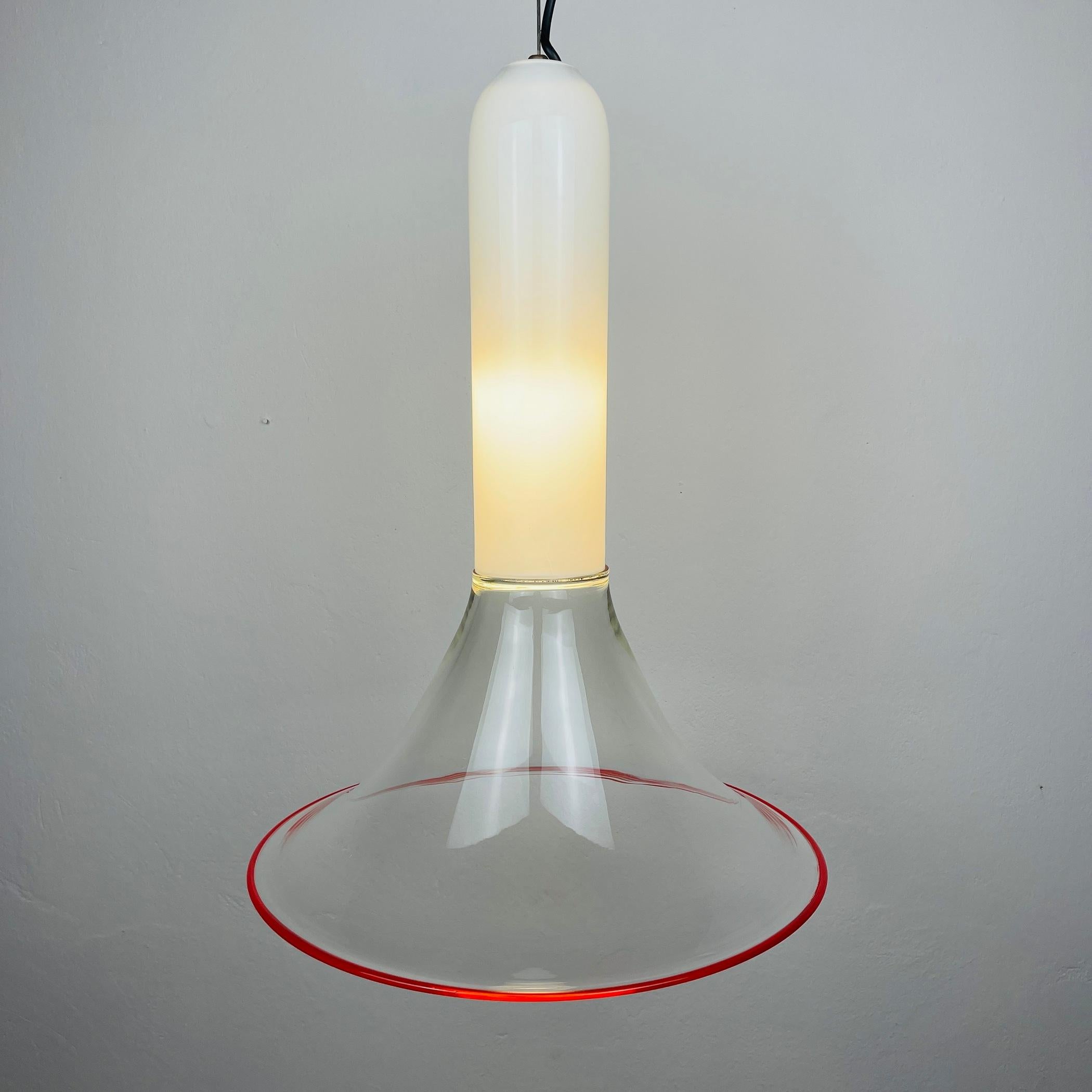 Murano pendant lamp Samanta by Roberto Pamio for Leucos Italy 1970s For Sale 5