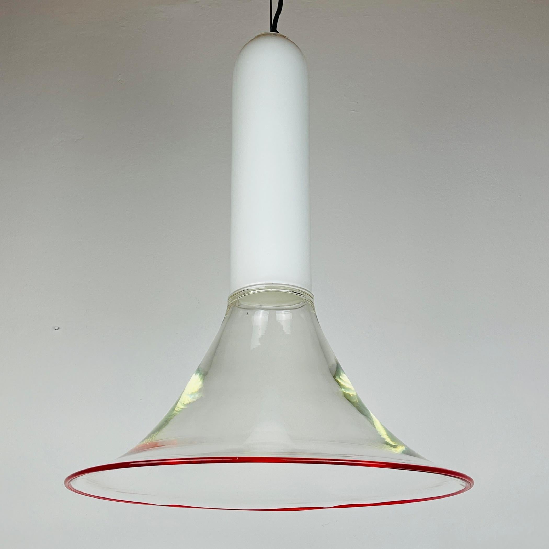 Italian Murano pendant lamp Samanta by Roberto Pamio for Leucos Italy 1970s For Sale