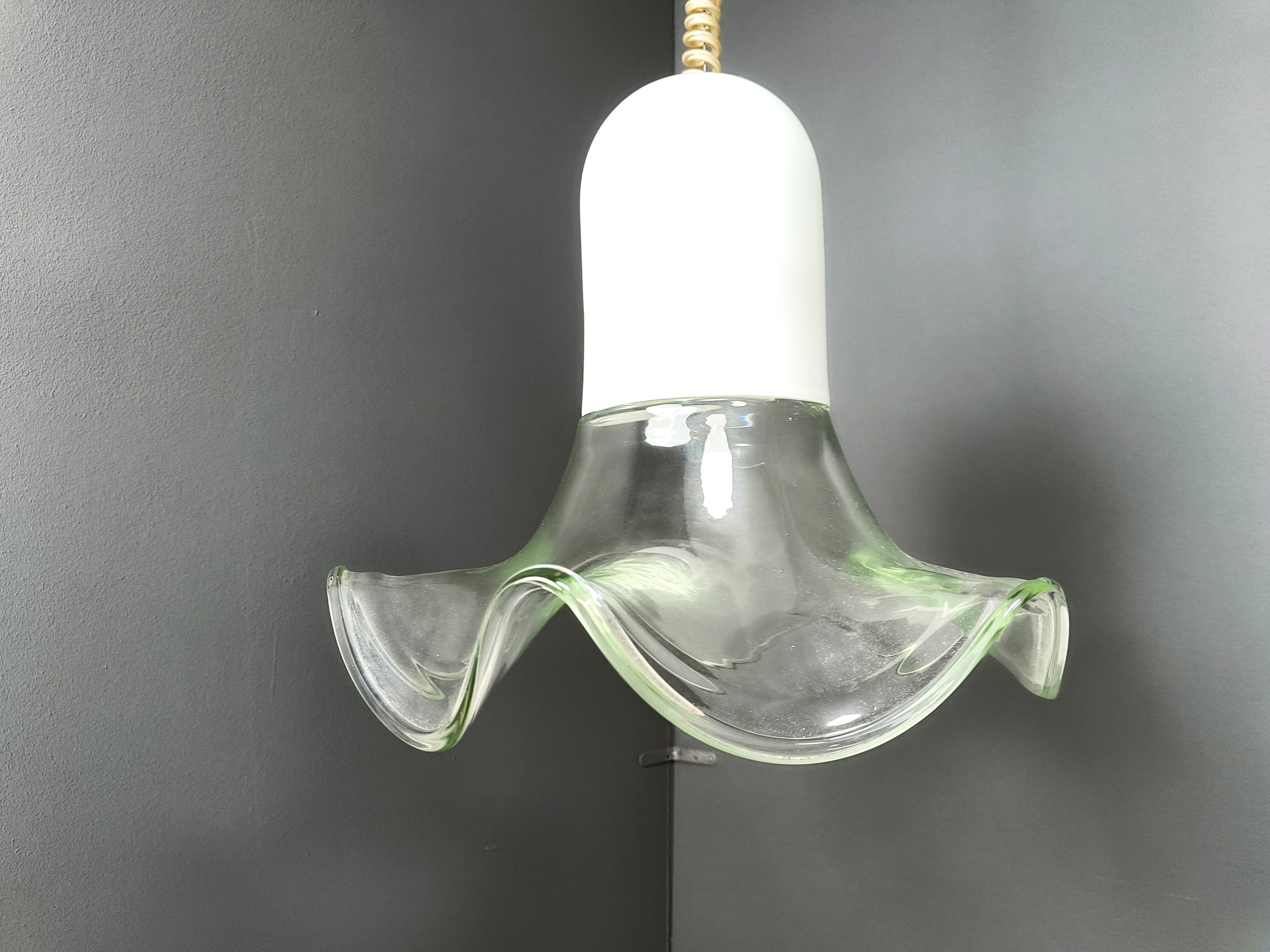 Italian Murano pendant light by Roberto Pamio & Renato Toso, 1970s for Leucos For Sale