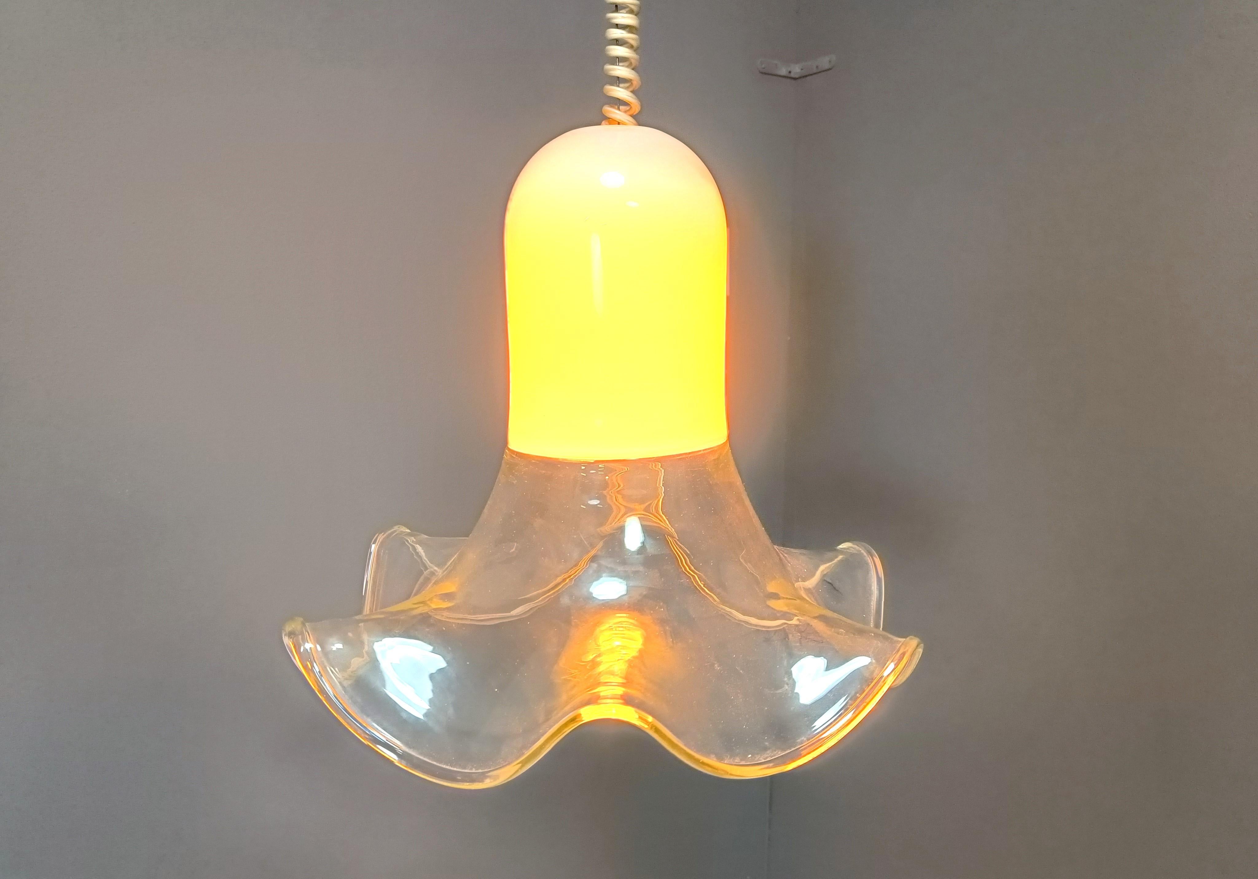 Murano pendant light by Roberto Pamio & Renato Toso, 1970s for Leucos For Sale 1