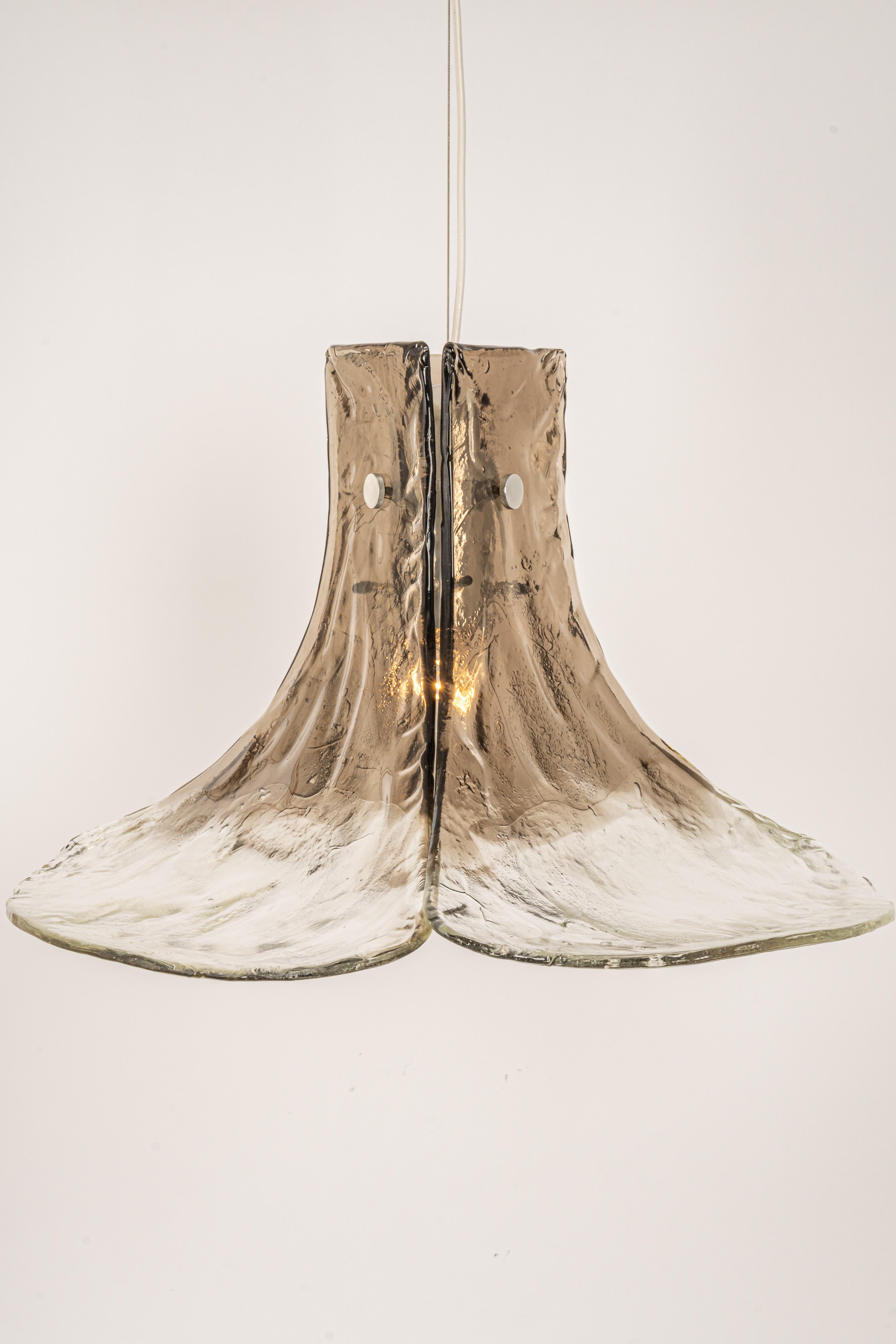 Late 20th Century 1 of 2 Murano Pendant Light Designed by Carlo Nason for Kalmar, 1970s
