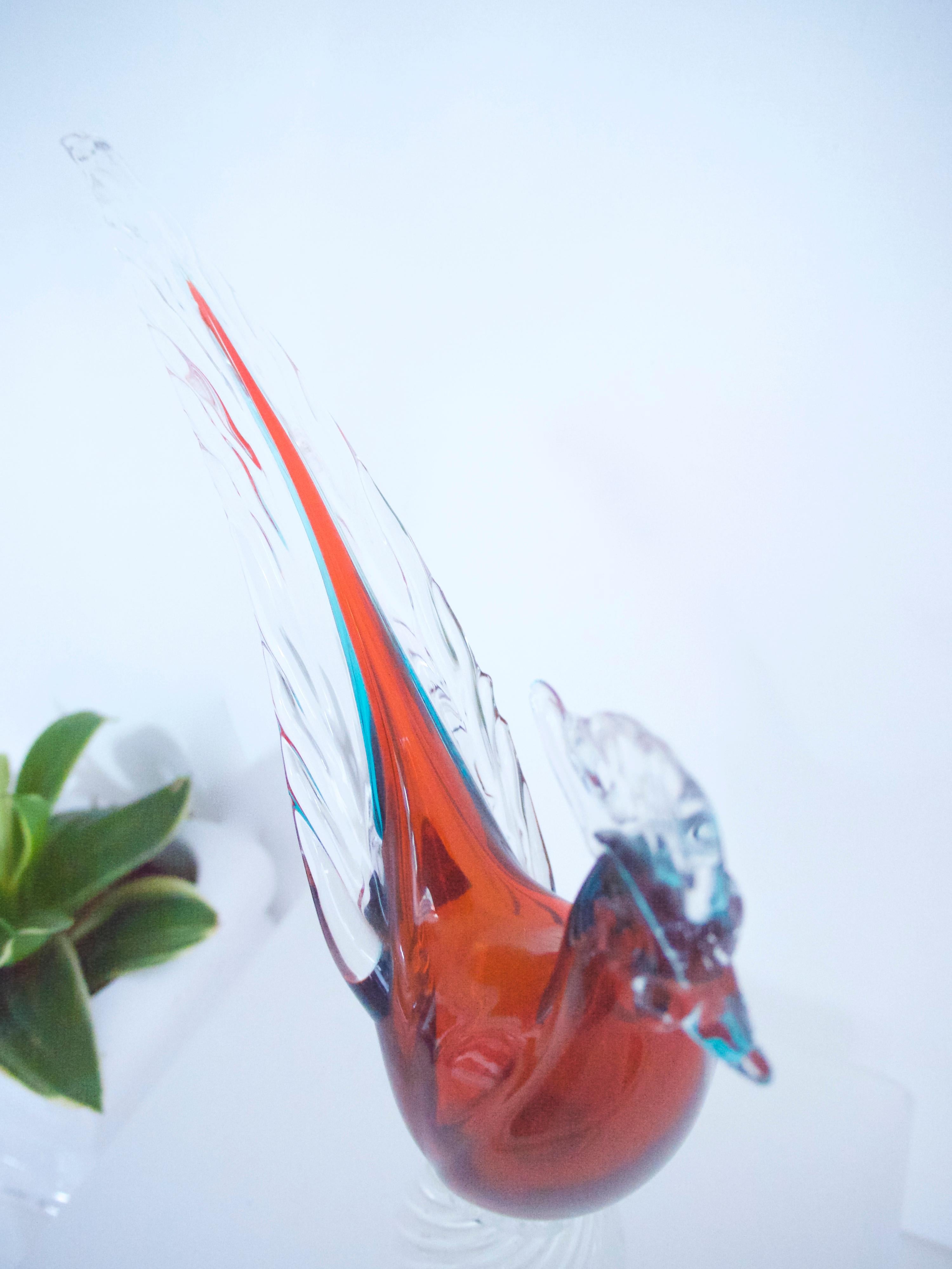 Mid-Century Modern Murano 'Pheasant' by Archimedes Seguso 1950s Glass Sculpture/Figurine For Sale
