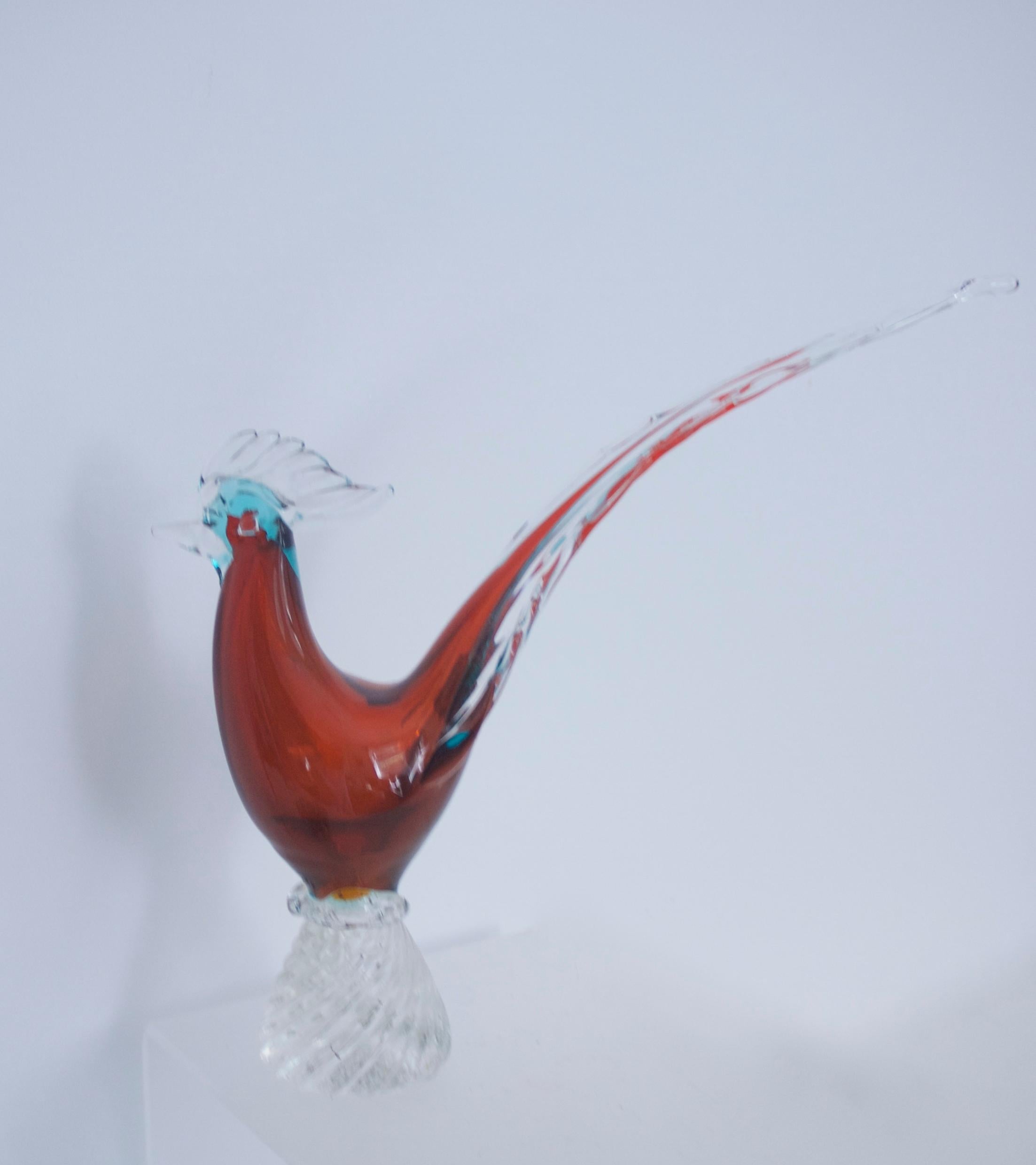Murano 'Pheasant' by Archimedes Seguso 1950s Glass Sculpture/Figurine In Good Condition For Sale In Halstead, GB