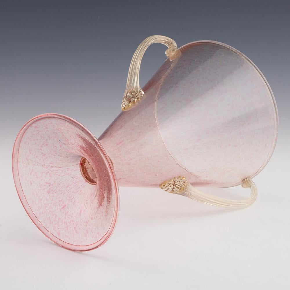 20th Century Murano Pink a Macchie Speckled and Aventurine Vase  For Sale